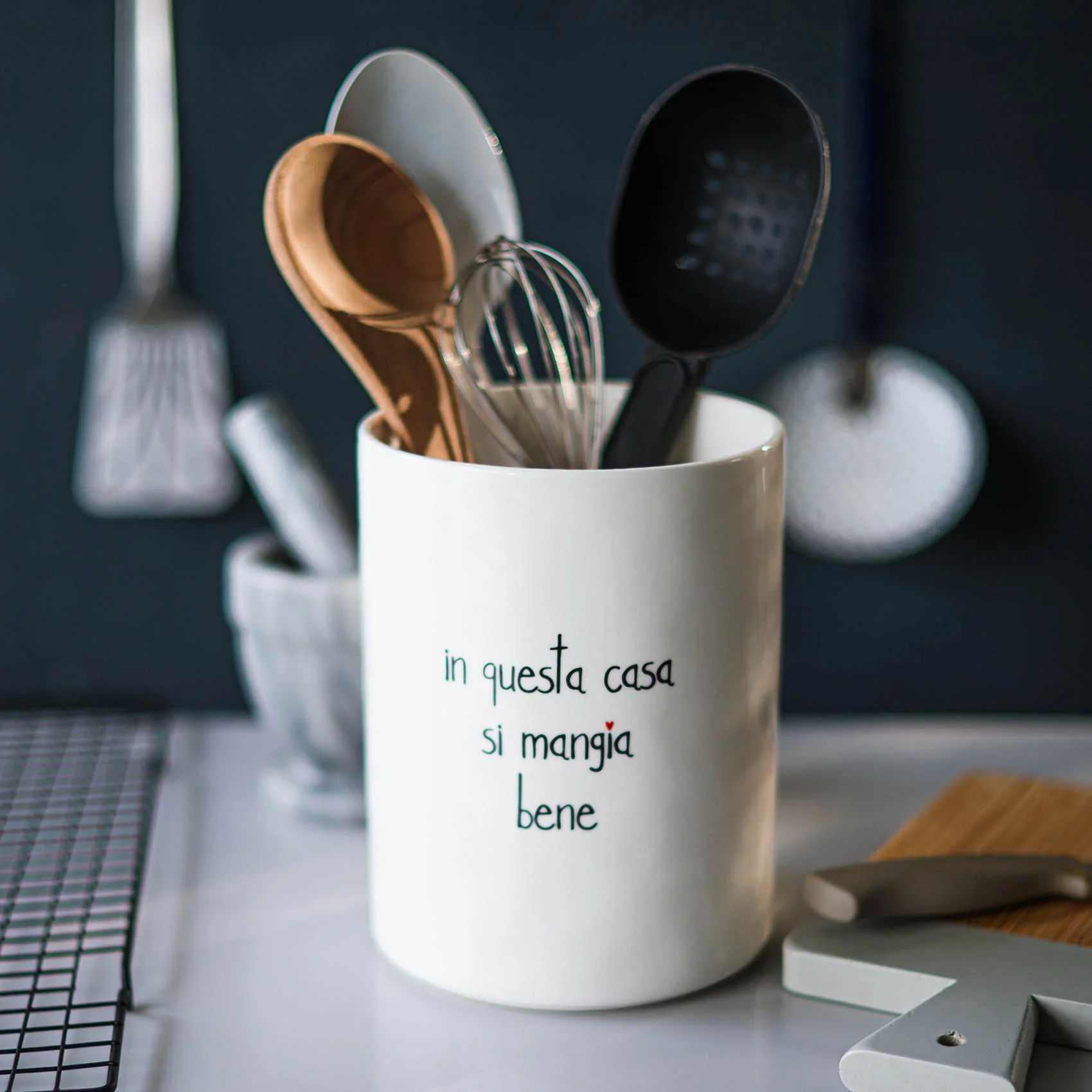 PORTA UTENSILI IN QUESTA CASA SI MANGIA BENE - Woodlume