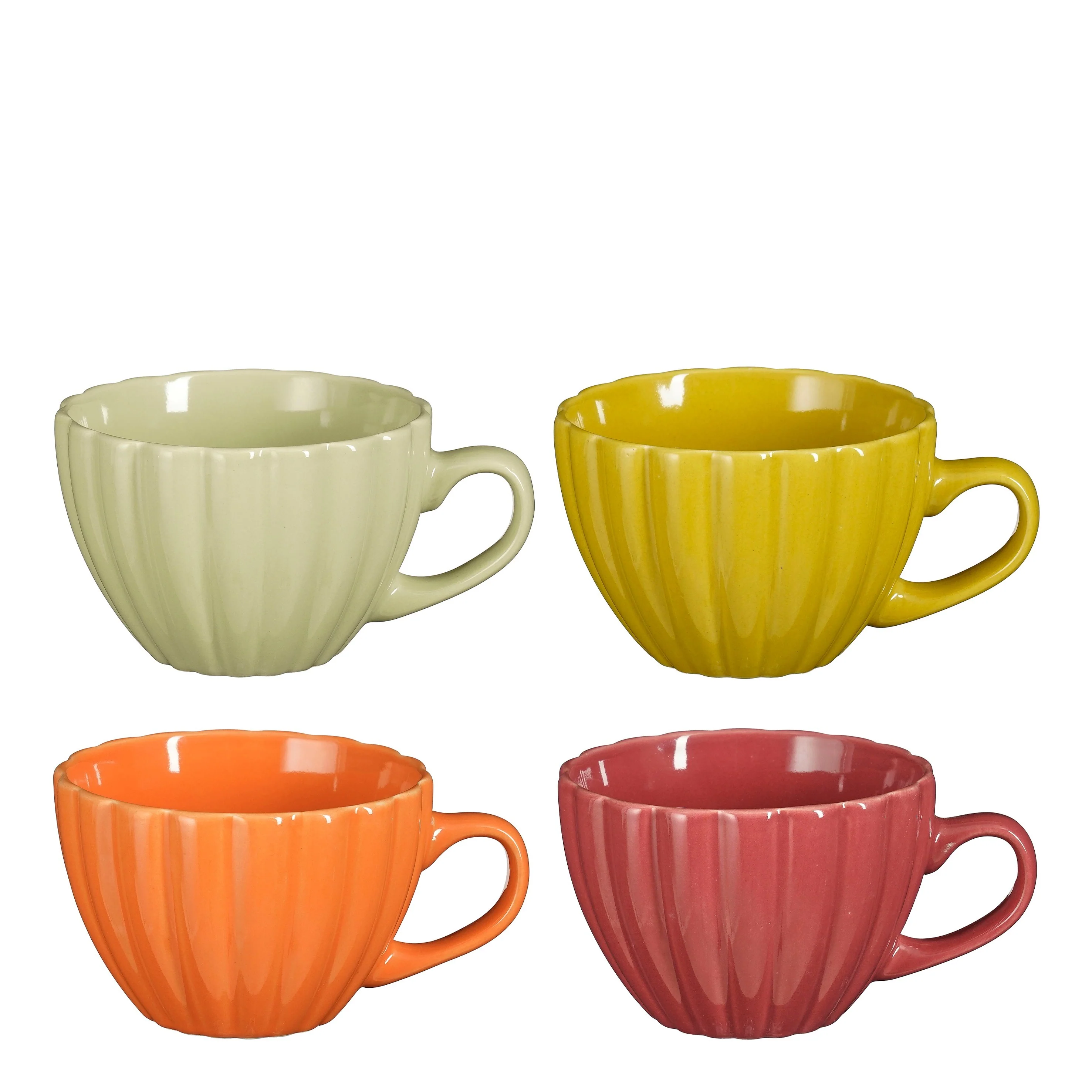 TAZZA COLORATA CON BORDO A PETALI - 4 COLORI - Woodlume