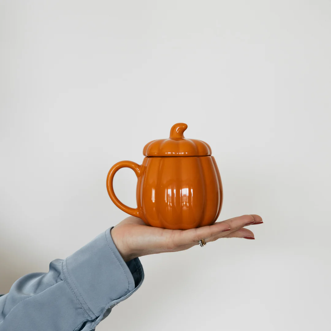 TAZZA ZUCCA ARANCIONE CON COPERCHIO - Woodlume
