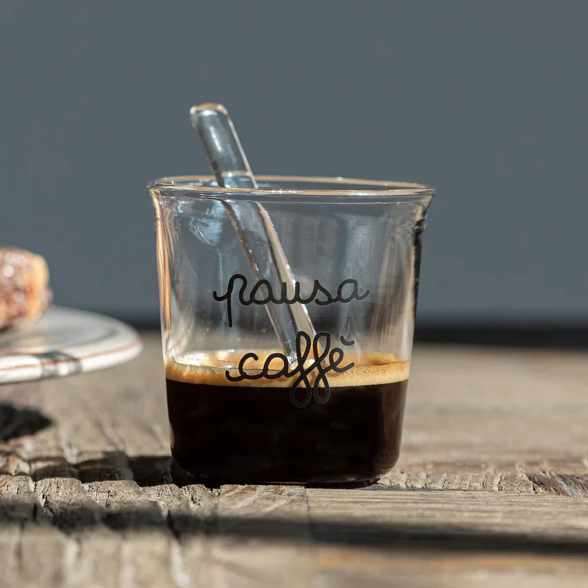 SET 4 BICCHIERINI PAUSA CAFFE' - NERO - Woodlume