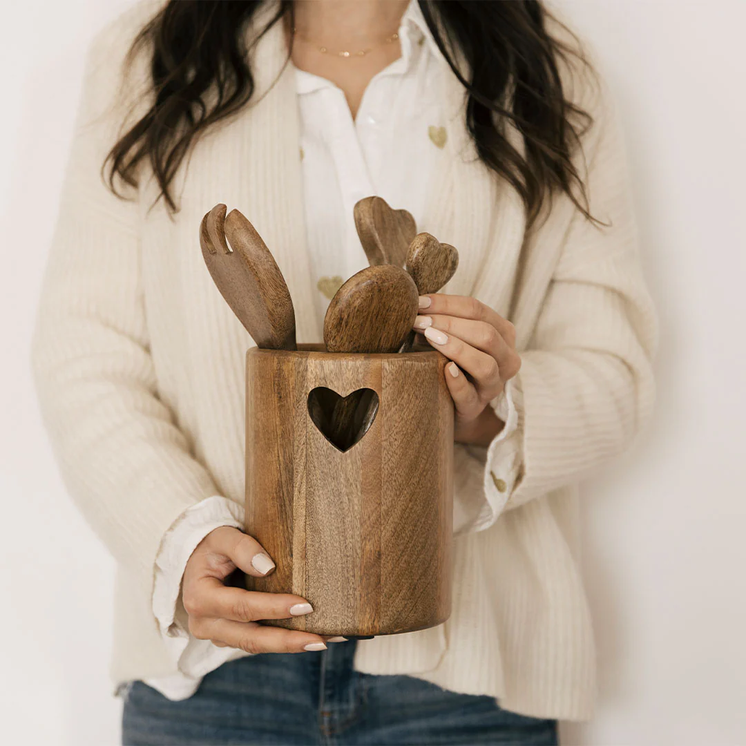 PORTAUTENSILI CUORE WOODLUME - Woodlume
