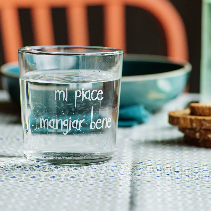 BICCHIERE MI PIACE MANGIAR BENE - Woodlume