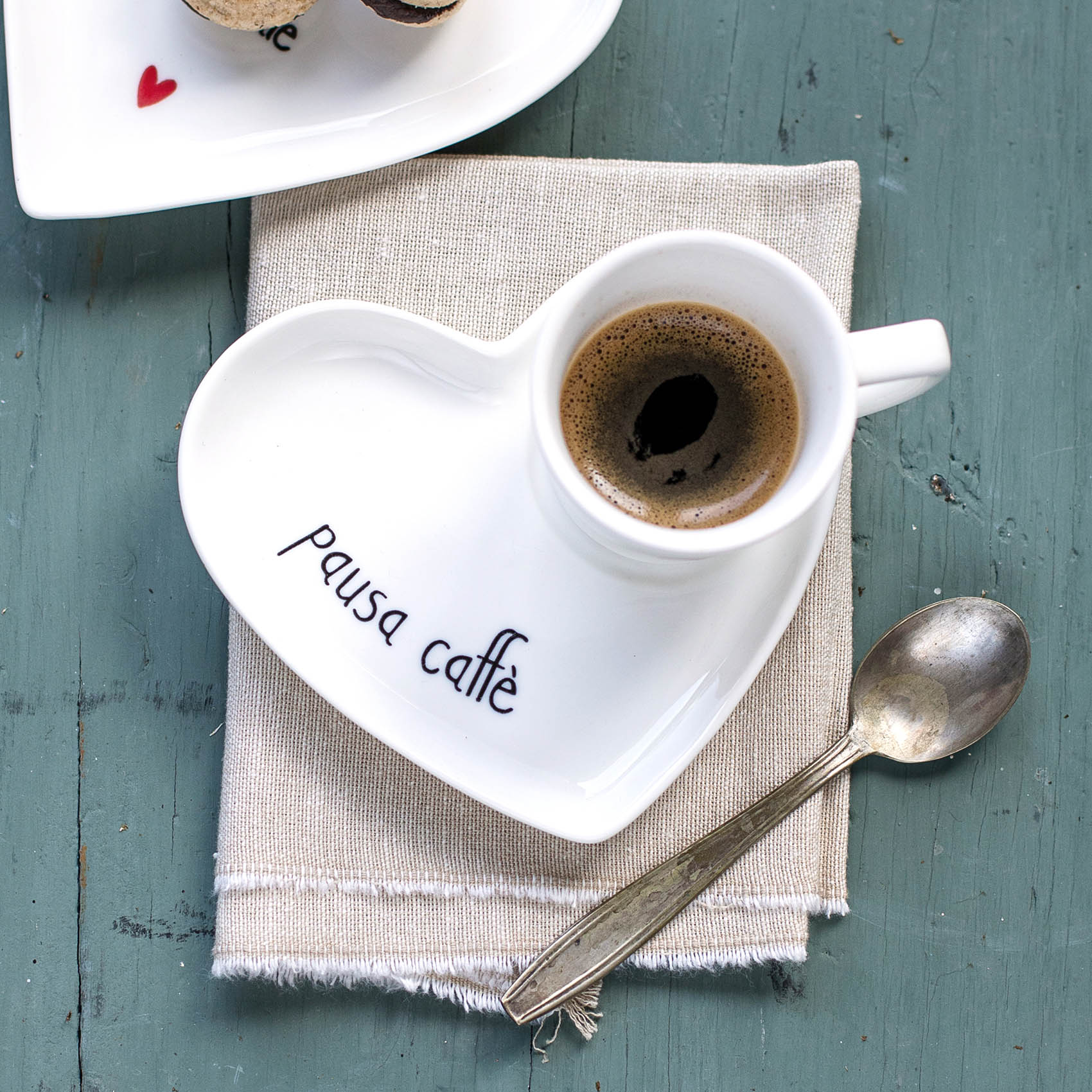 SET 2 PIATTI CUORE ESPRESSO PAUSA CAFFE' - Woodlume