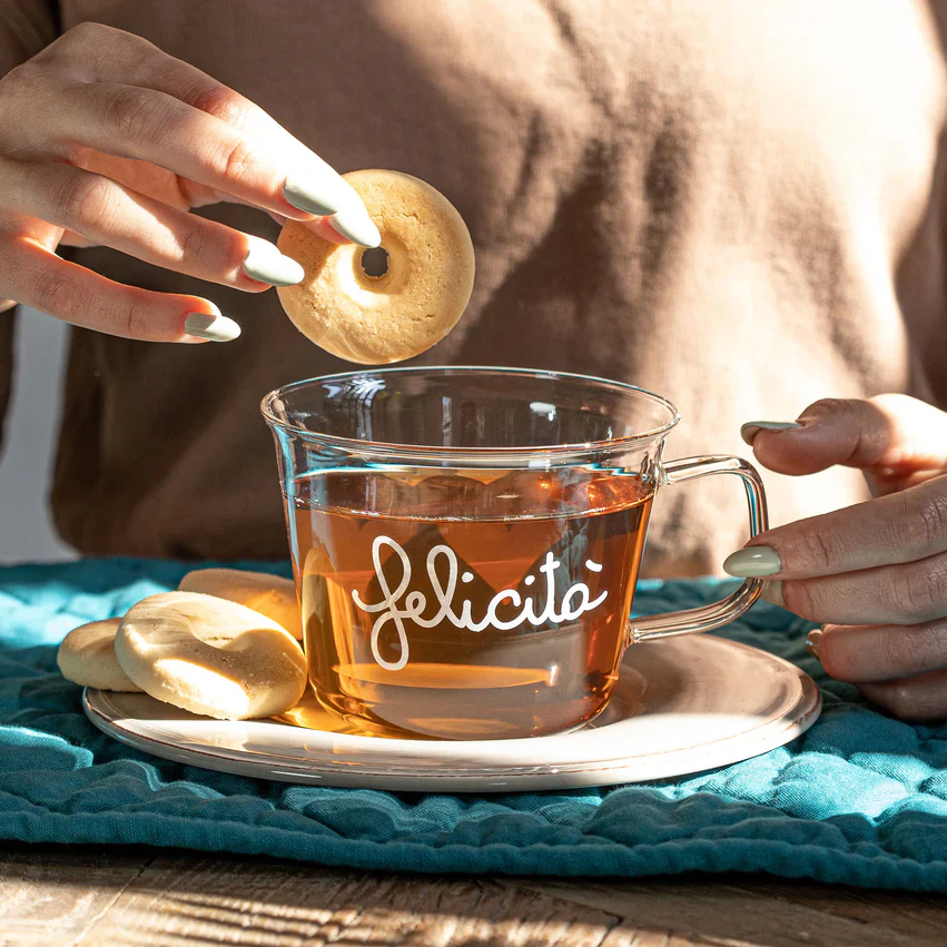 SET 2 TAZZE IN VETRO 480 ML - FELICITÀ - Woodlume