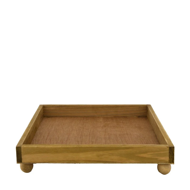 VASSOIO QUADRATO SFERE IN LEGNO - Woodlume