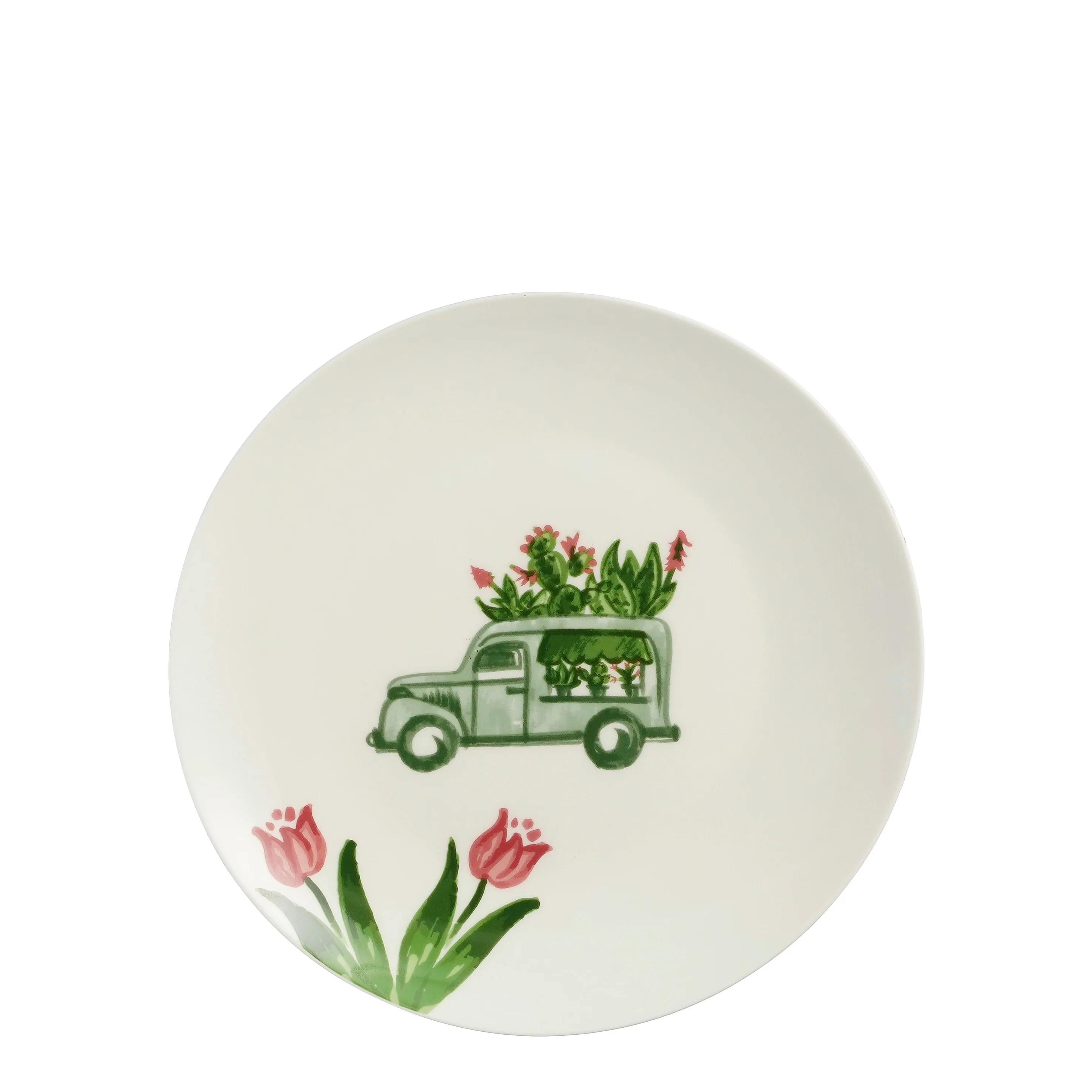 PIATTO CAMIONCINO CENTRALE CON FIORI SUL BORDO - Woodlume