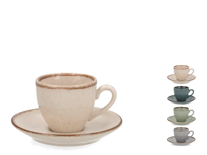 TAZZA DA CAFFE' CON PIATTINO - 4 VARIANTI - Woodlume