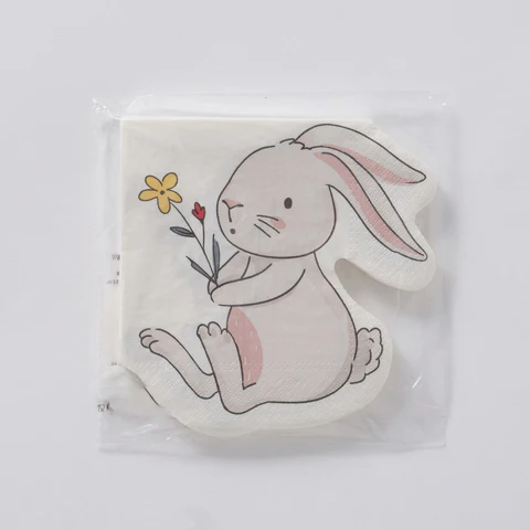 TOVAGLIOLI SAGOMATI BUNNY E FIORELLINO - Woodlume